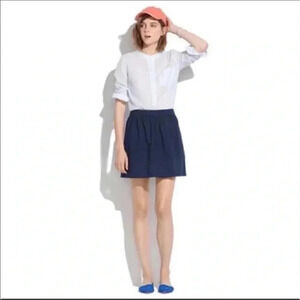 MADEWELL NAVY BLUE SWIVEL MINI SKIRT 4
